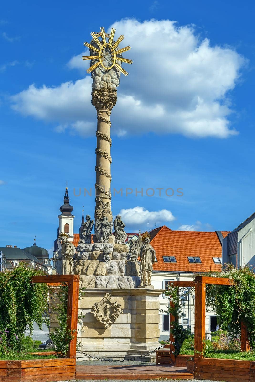 Holy Trinity Column on main square in Trnava, Slovakia