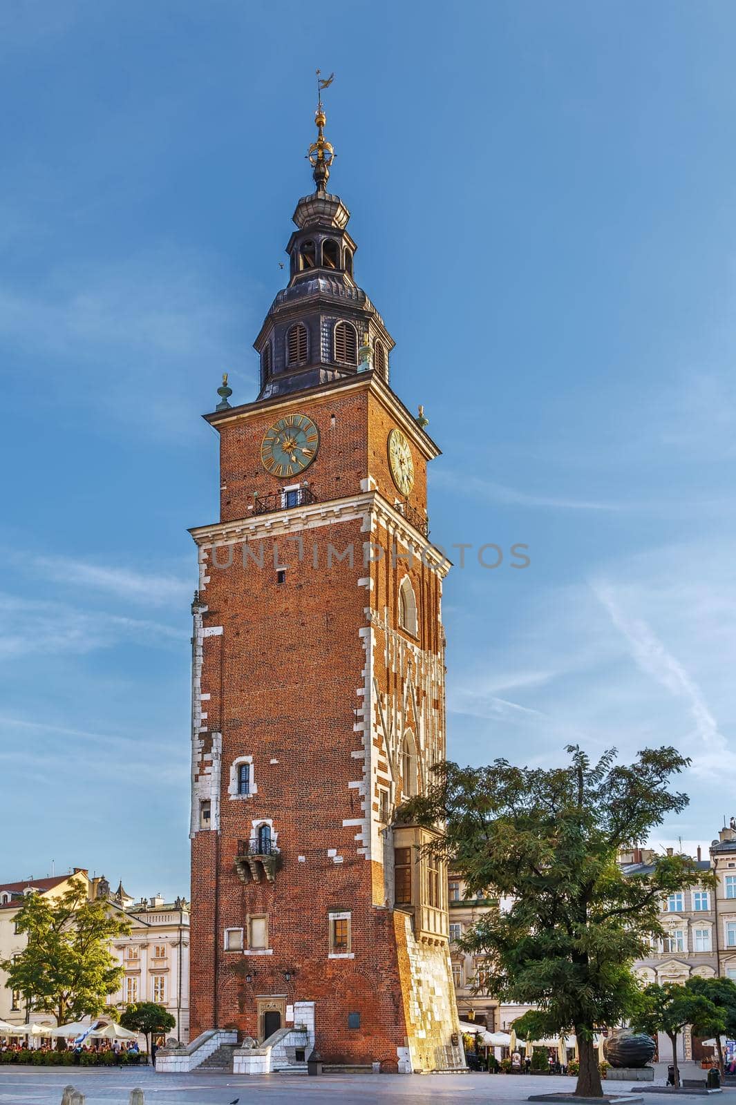 Town Hall Tower on Main market square in Krakow, Poland