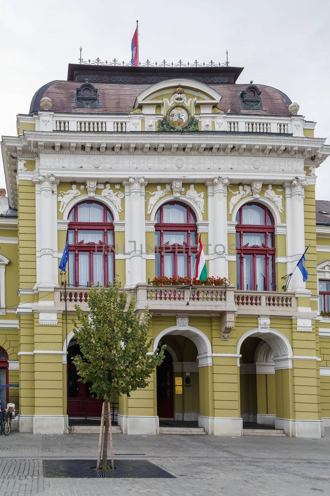 City hall on Dobo Istvan Square in Eger city center, Hungary