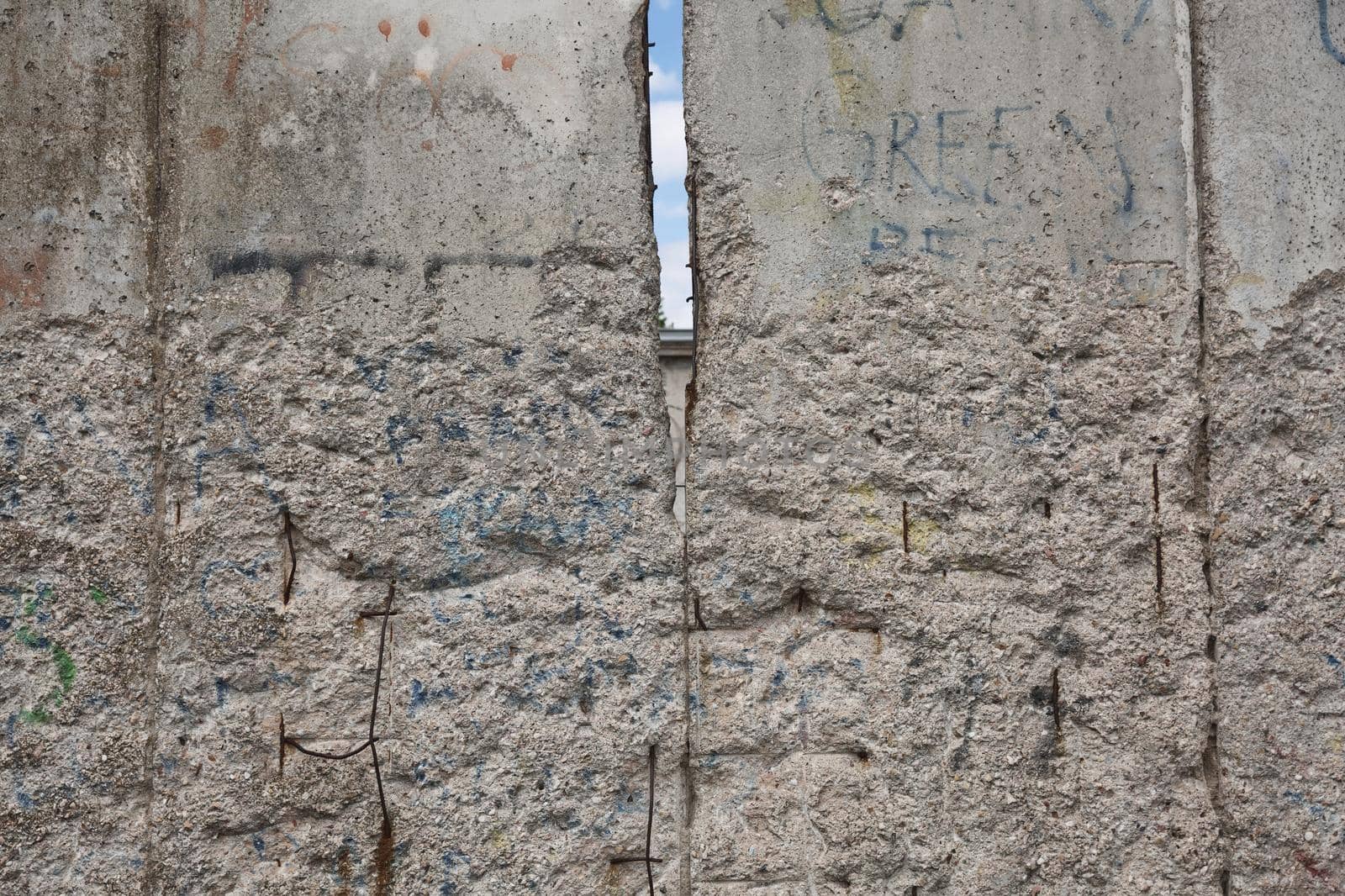 Detail of the remains of the Berlin Wall, Berlin, Germany. Segments of wall left as a reminder of events leading up to the fall of the wall in November 1989.