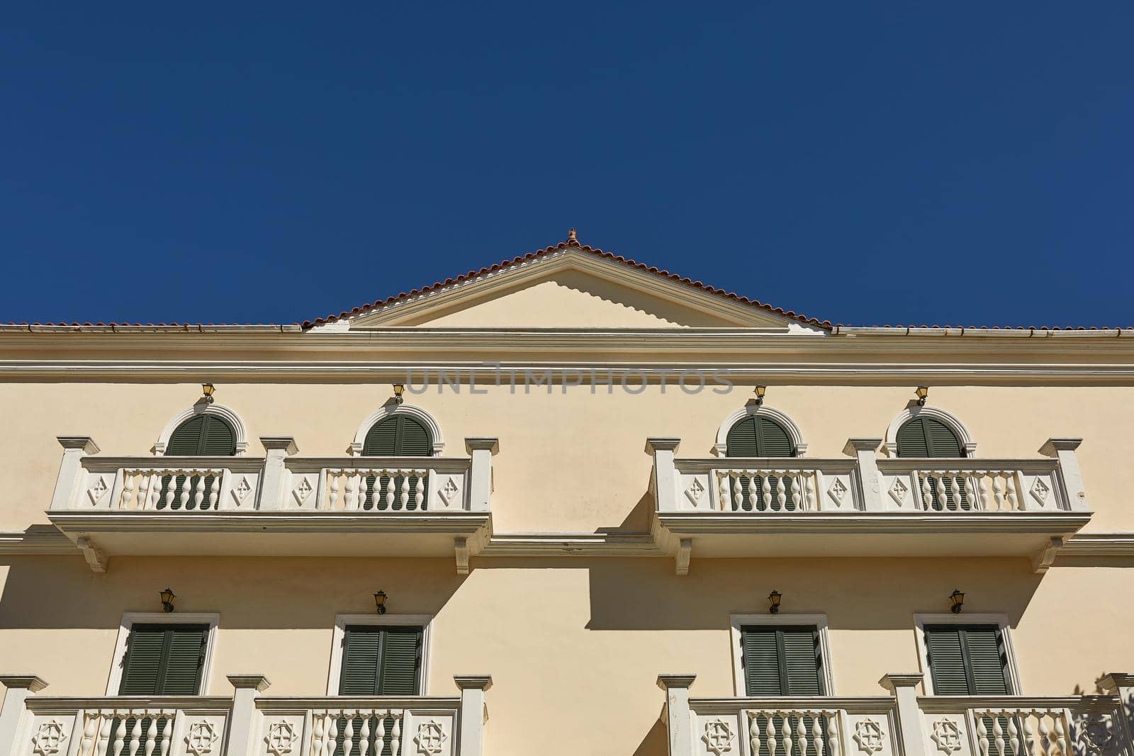 Facade Detail of Residential House in Zakynthos Island, Ionian Sea, Greece, Europe