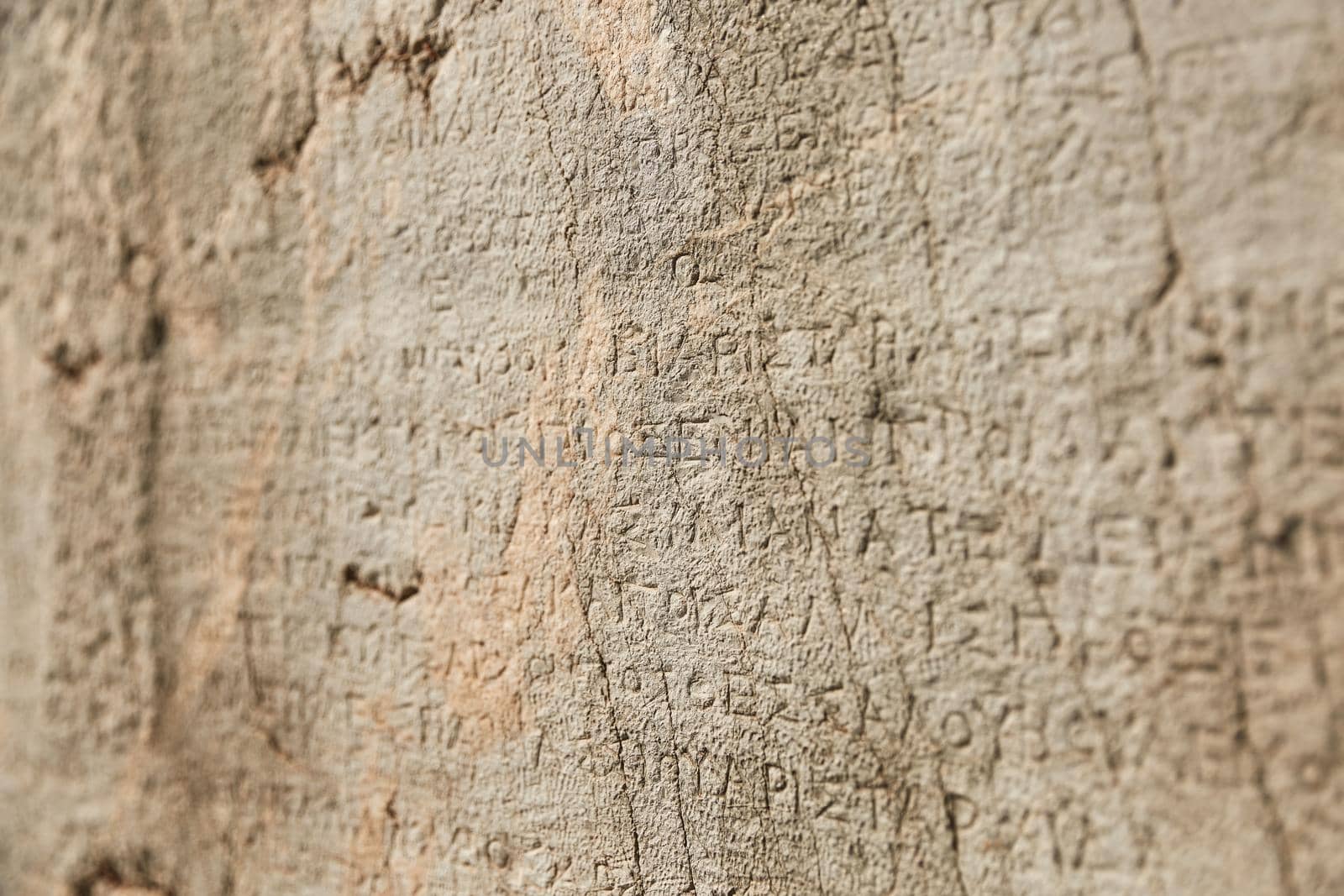 Old Writing at The Historical Site of Delphi, Greece
