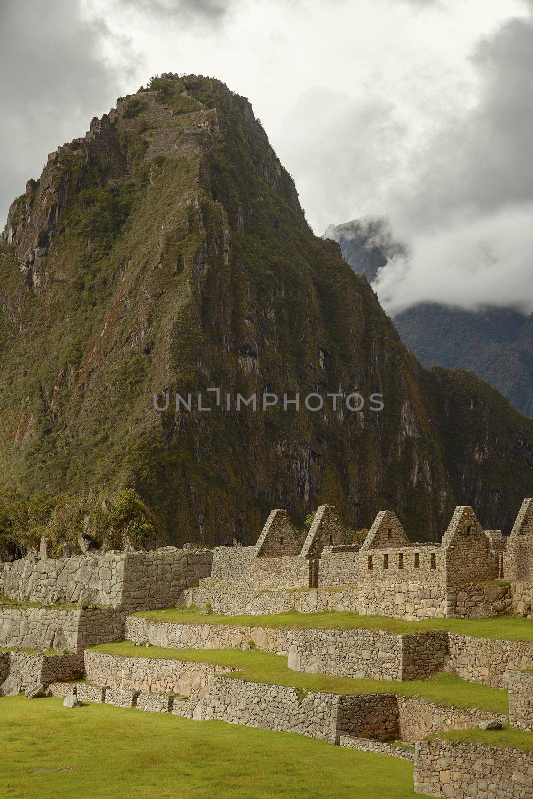 Ruins of Lost Incan City Machu Picchu and Wayna Picchu near Cusco in Peru by wondry