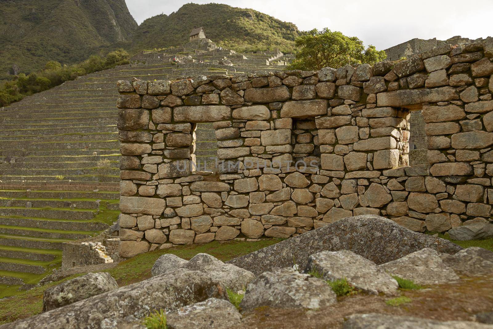 Lost Incan City of Machu Picchu near Cusco in Peru. Peruvian Historical Sanctuary and UNESCO World Heritage Site Since 1983. One of the New Seven Wonders of the World