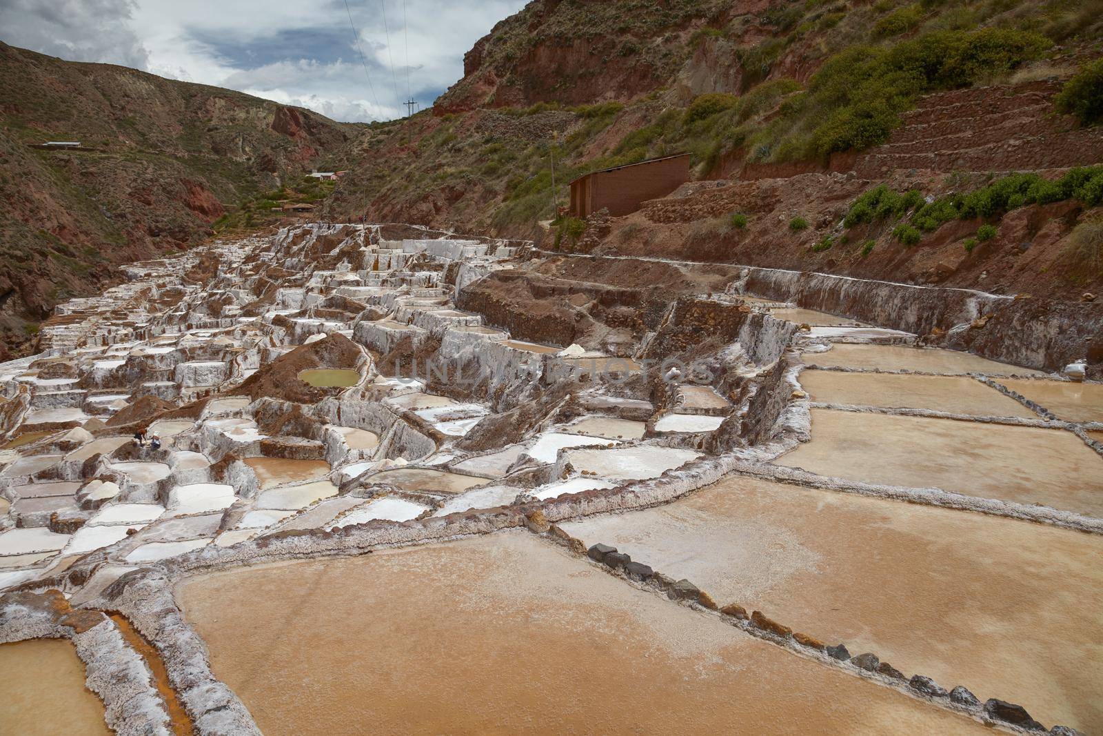 Salina de Maras, the traditional inca salt field in Maras near Cuzco in Sacred Valley, Peru