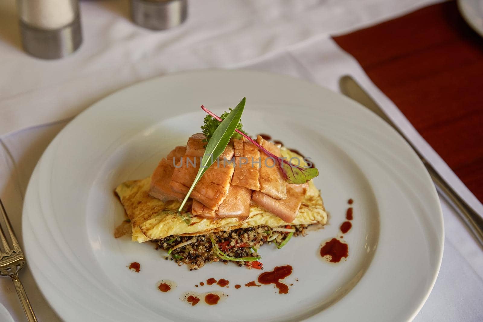 Traditional Peruvian Fish Trucha Served in a Restaurant.