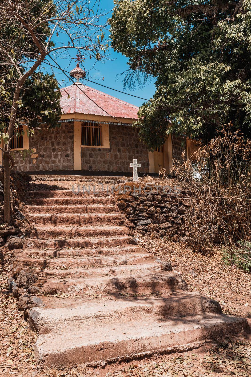 stairs to monastery on Lake Tana, Ethiopia Africa by artush