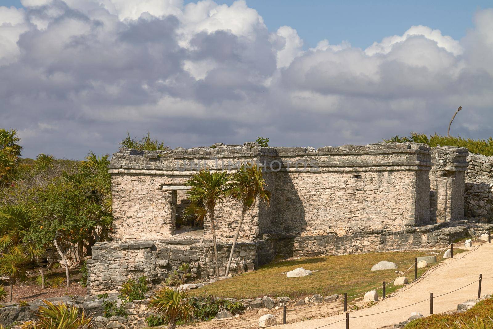 Mayan Ruins of Temple in Tulum Mexico.