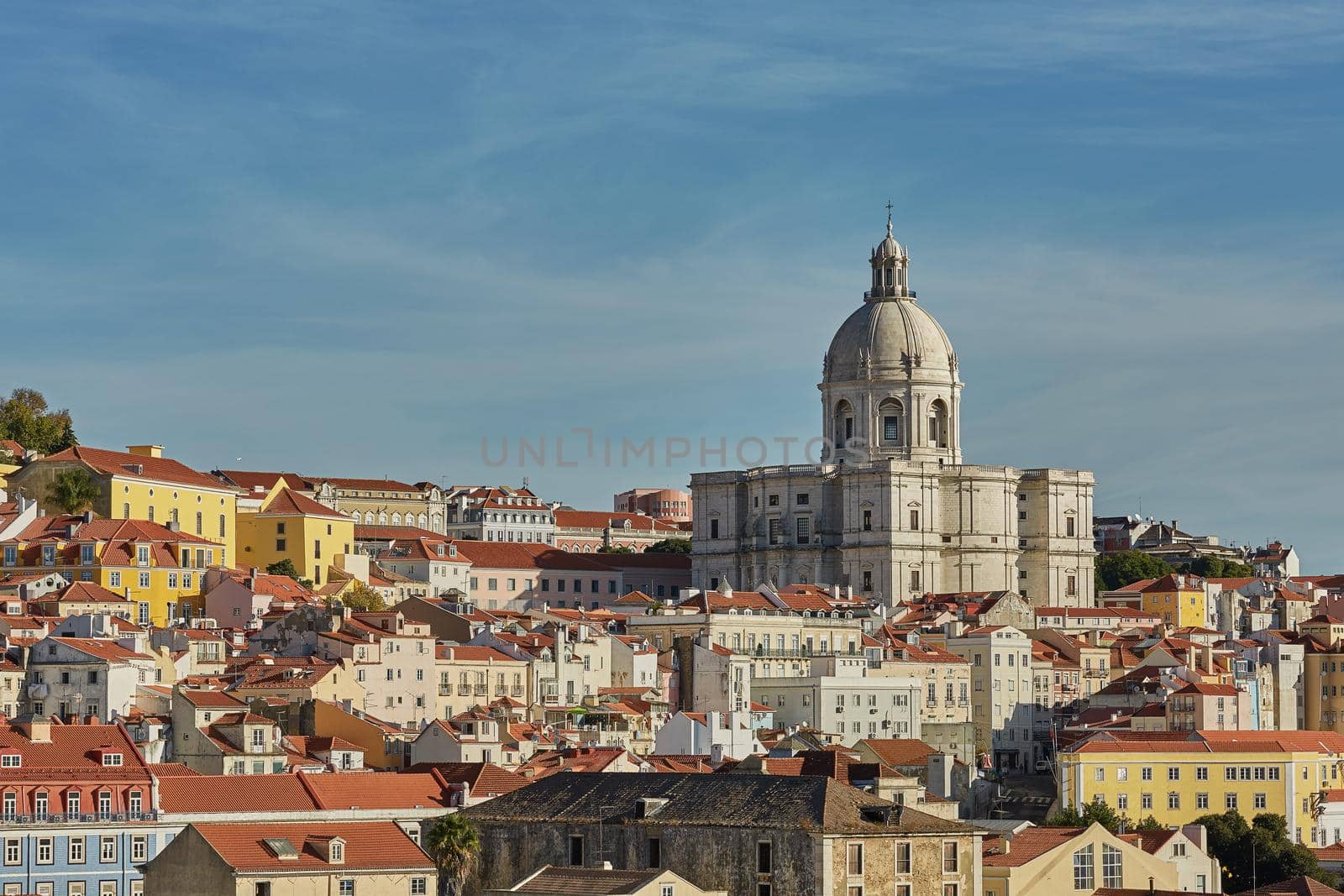 View of national pantheon and cityline of Alfama in Lisbon, Portugal. by wondry