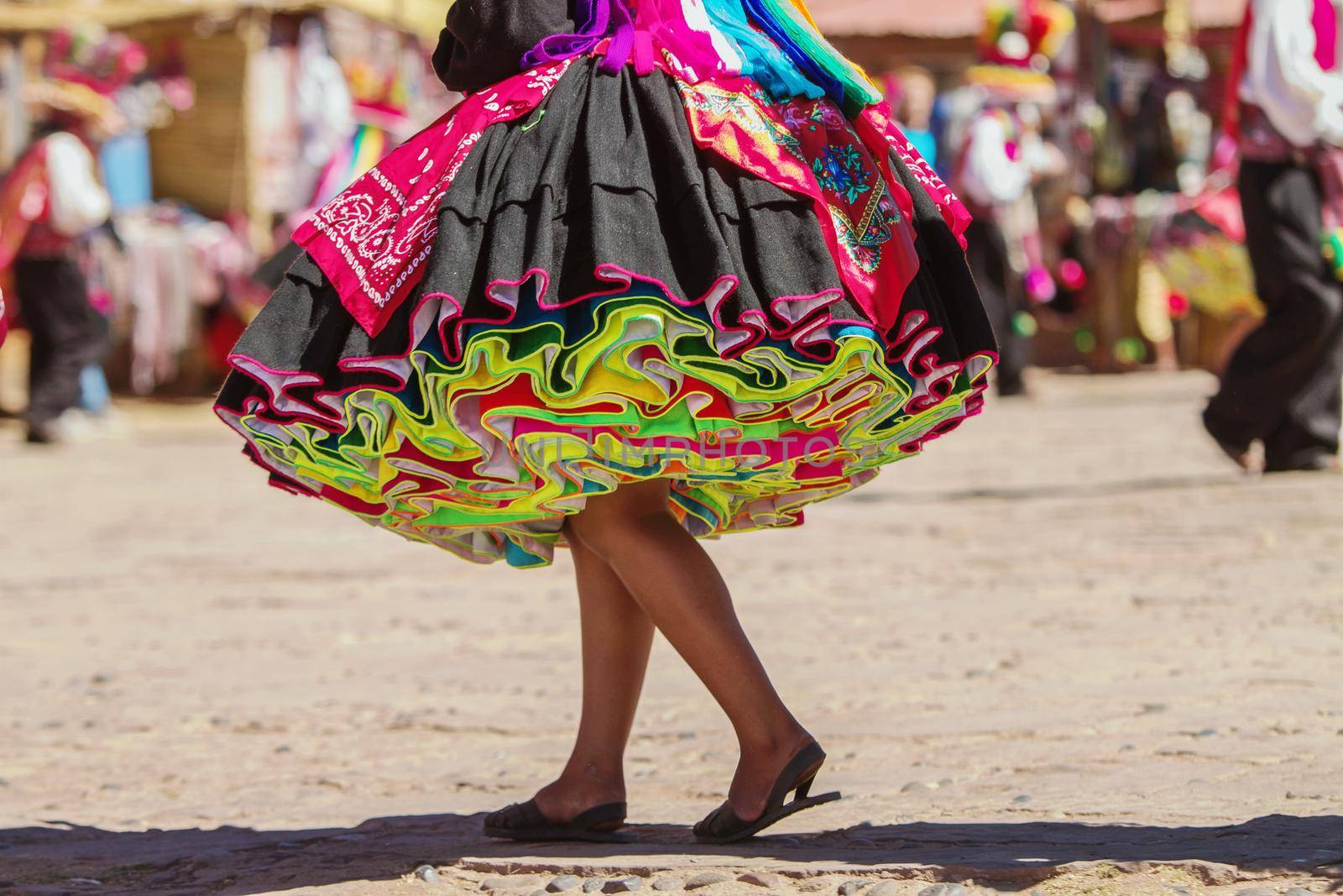 Colorful skirt during a festival on Taguile island, Peru, Bolivia by wondry