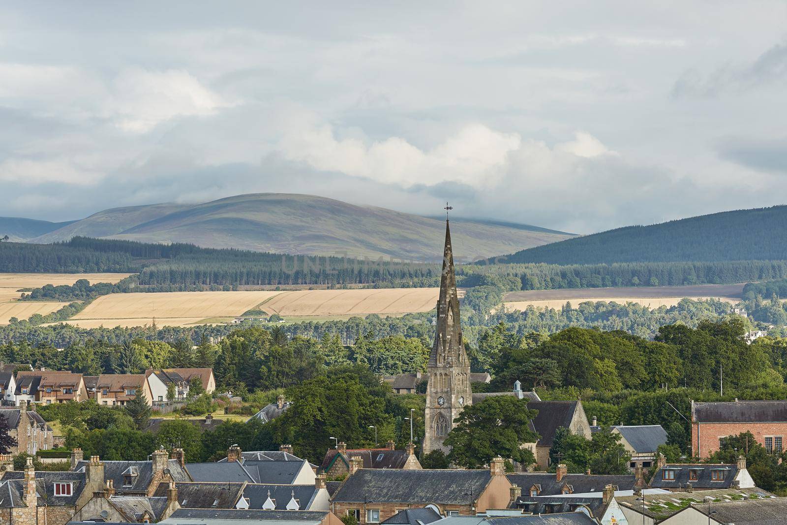View of a Free Church in city of Invergordon in Higland, Scotland, UK