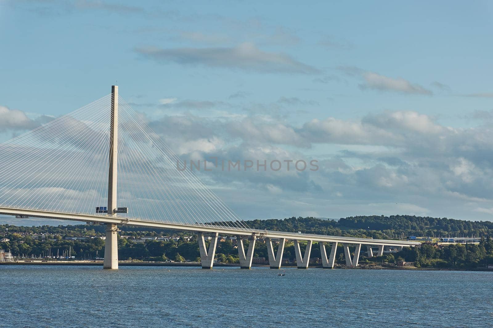 The new Queensferry Crossing bridge over the Firth of Forth in Edinburgh Scotland