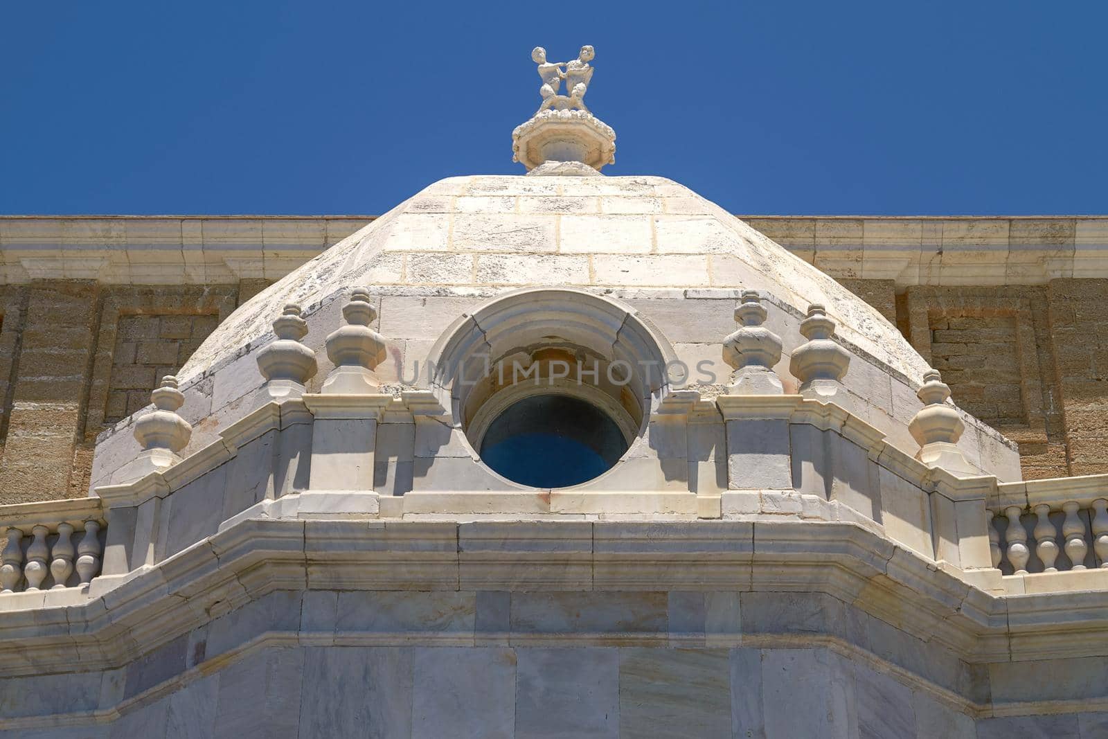 Detail of Historical Architecture in Cadiz, Spain.