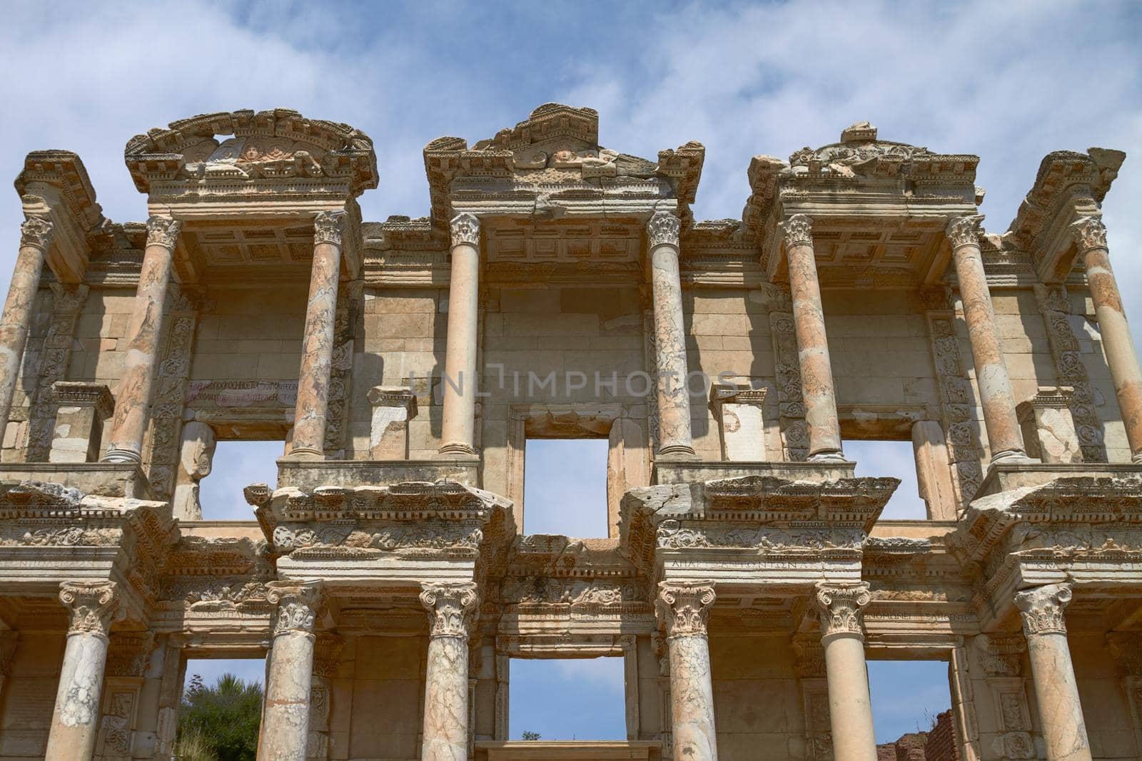 Facade of Ancient Celsus Library in Ephesus Turkey by wondry