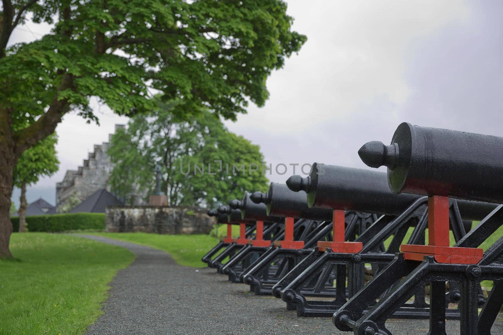 City defense canons placed at the castle in Bergen, Norway by wondry