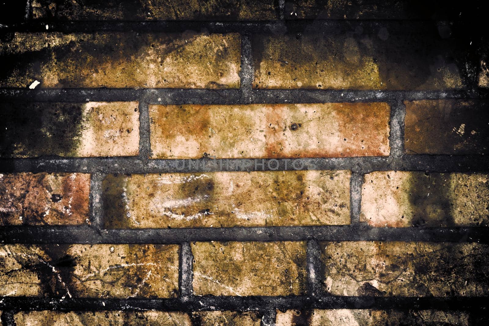 Aged and weathered old brick wall texture in a vintage retro design 