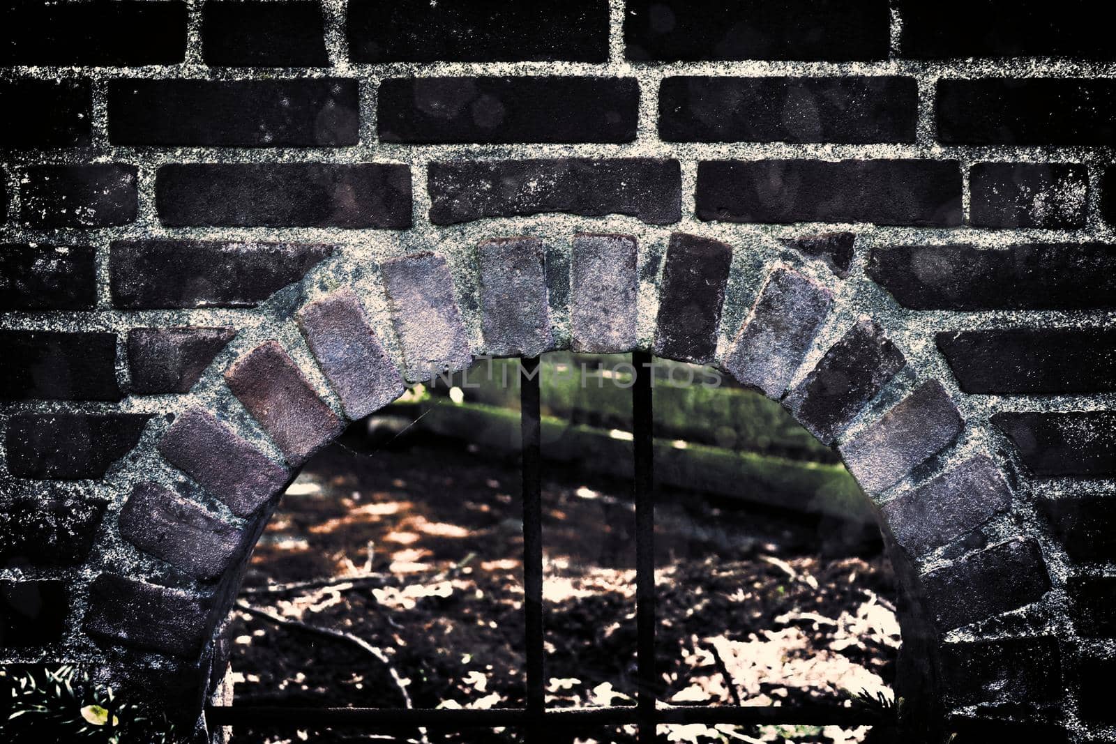 Aged and weathered old brick wall texture in a vintage retro design 