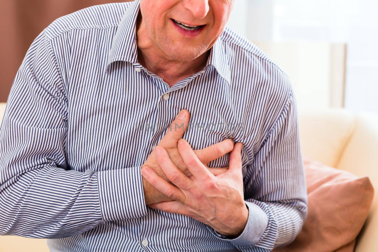 Senior having heart attack at home by Kzenon