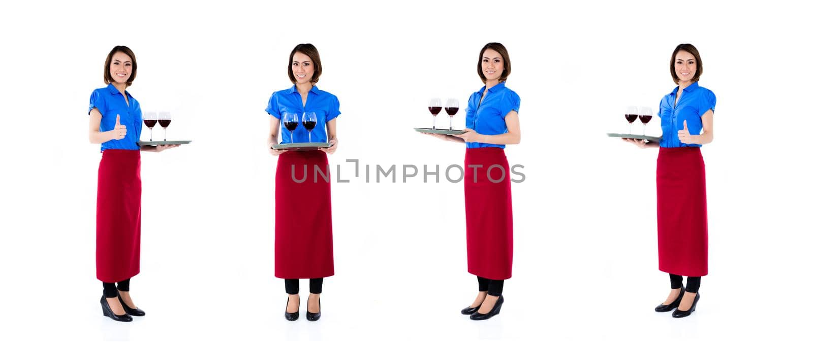Asian waitress woman isolated occupation series by Kzenon
