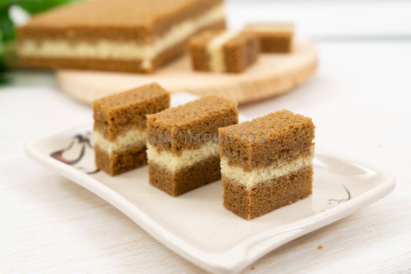 Southeast Asia three layers steamed coffee cake by Kenishirotie