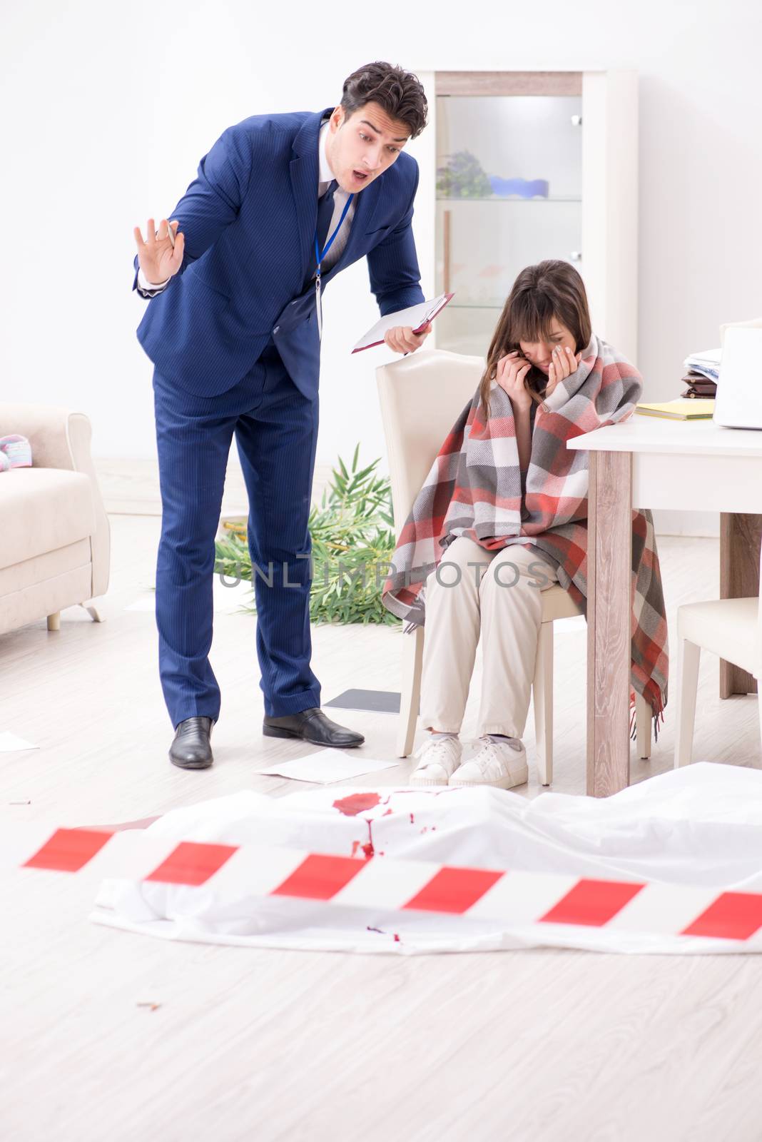 Victim wife at the scene on murder