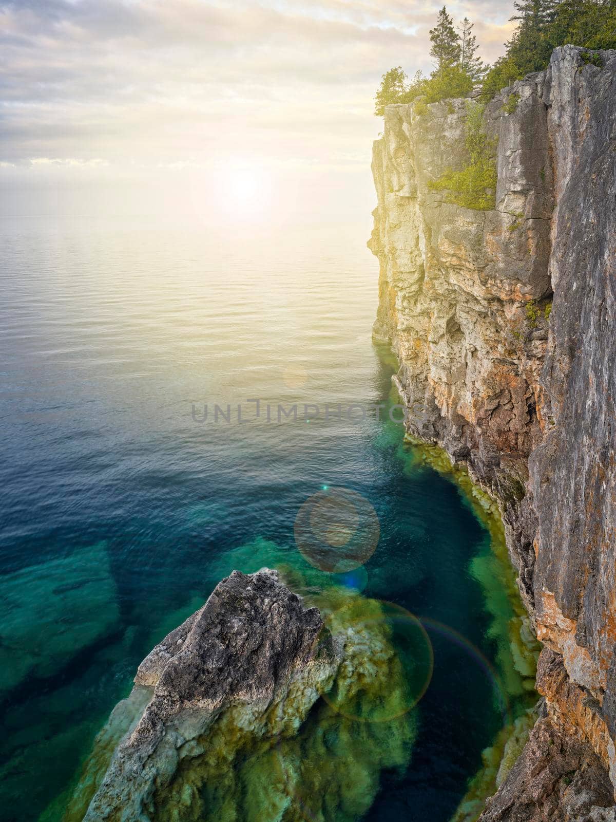 Cliff in the ocean, Coastline with ocean and rocks