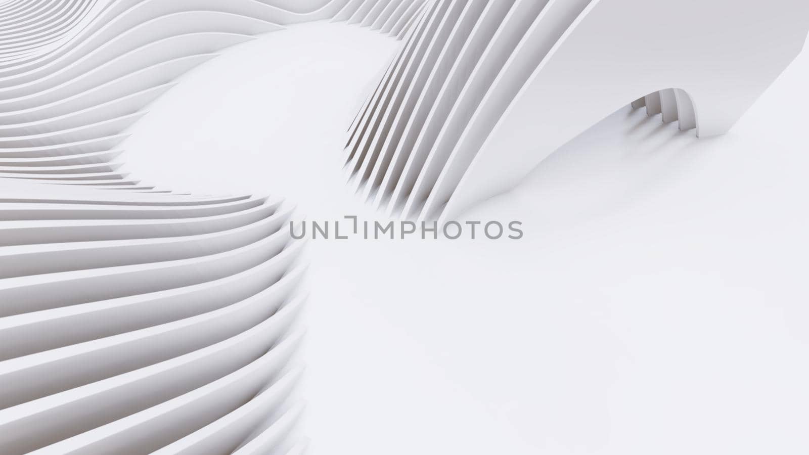 Abstract Curved Shapes. White Circular Background. Abstract background. 3d illustration