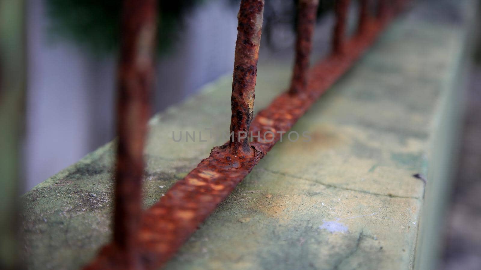 salvador, bahia / brazil - july 4, 2020: rusty grid is seen on the street in the Cabula neighborhood in the city of Salvador.





