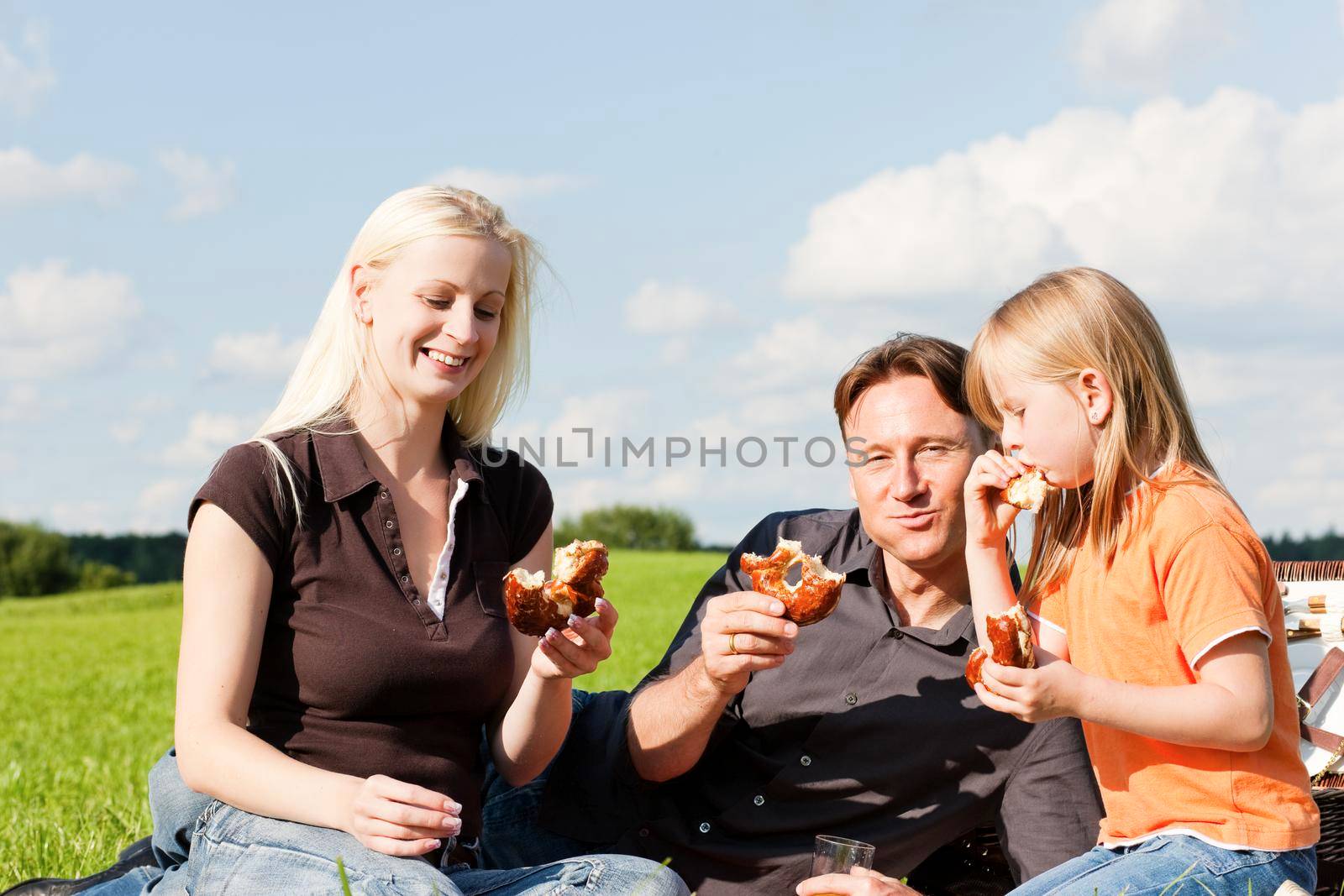 Family having picnic by Kzenon