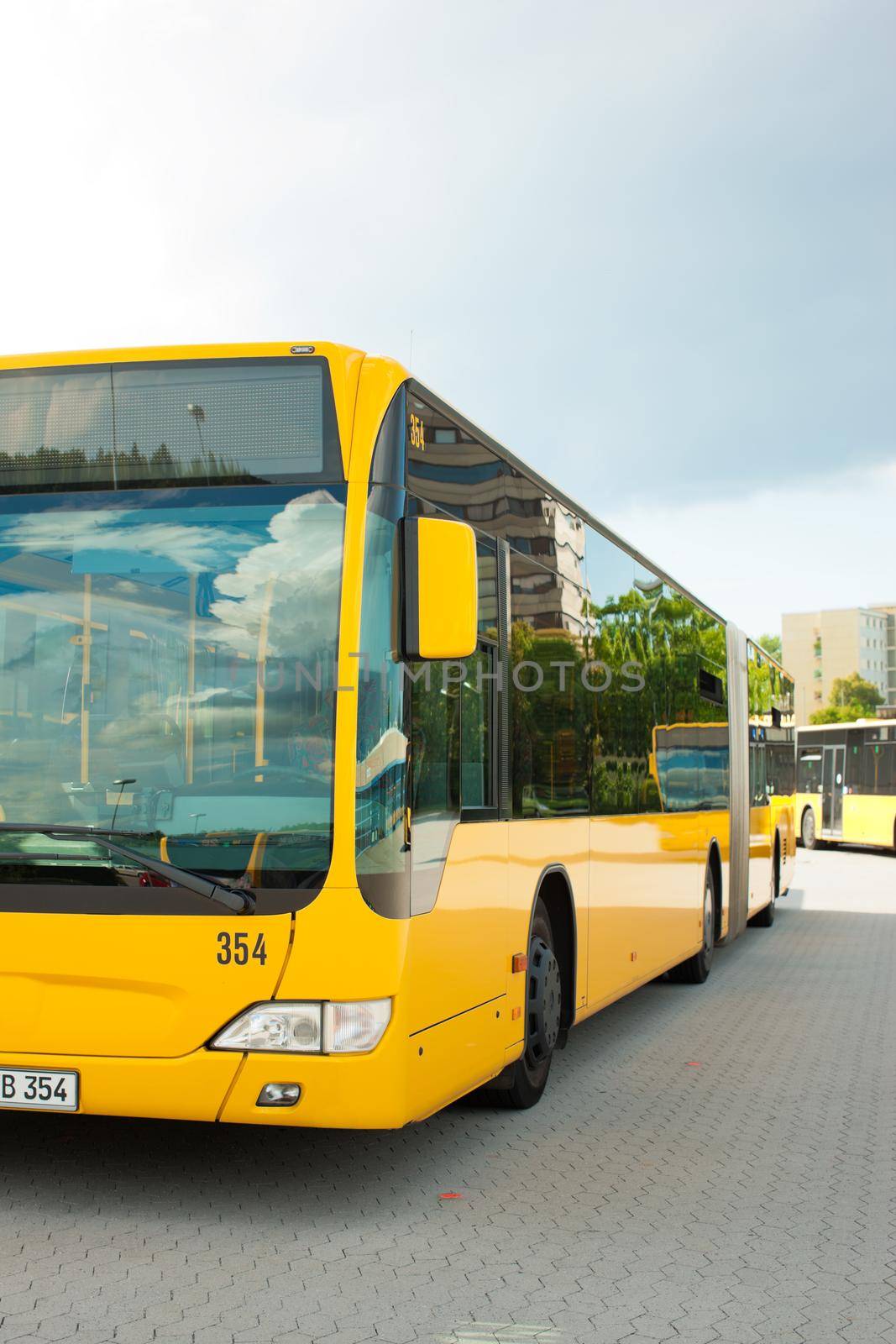 Bus parking on bus station or terminal by Kzenon