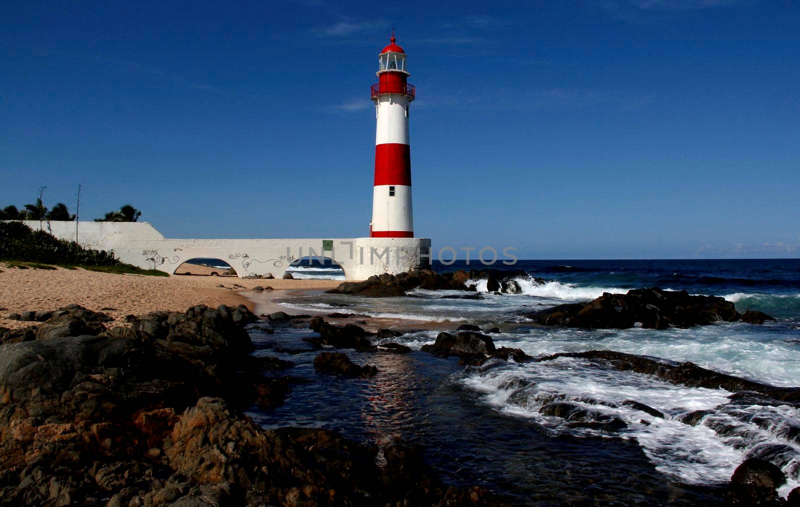 salvador, bahia / brazil - May 8, 2013: View of Itapua Lighthouse in the city of Salvador.


