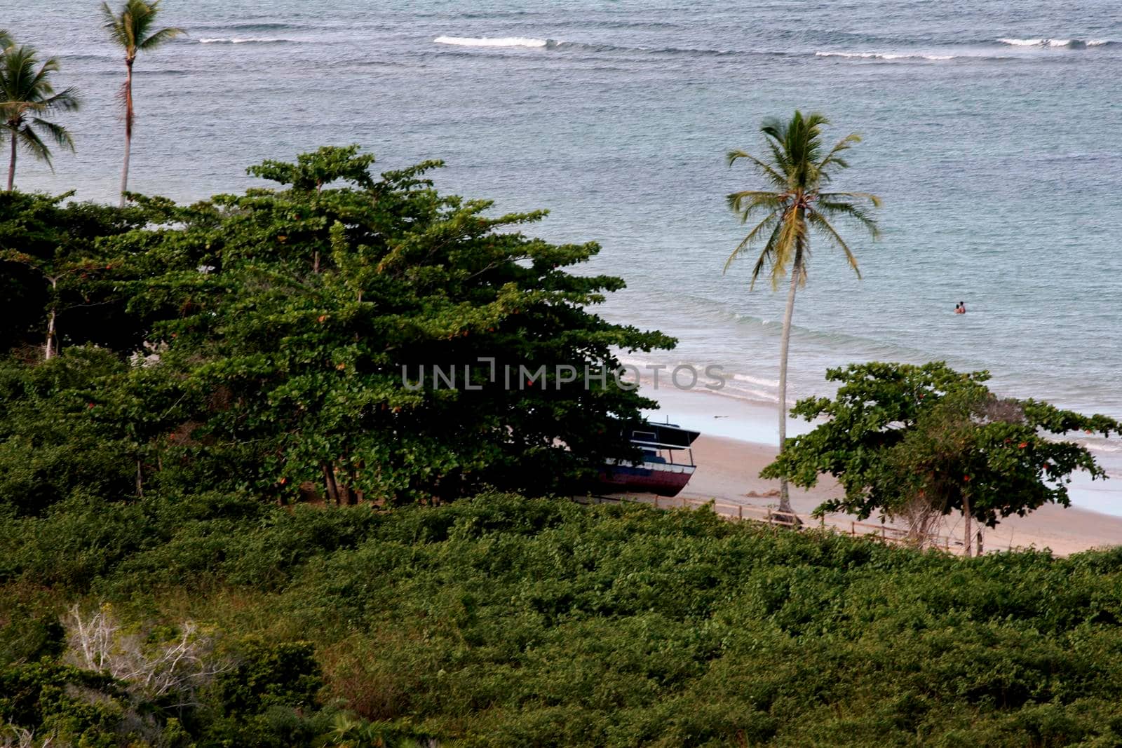 porto seguro, bahia / brazil - may 8, 2010: Aerial view of Nativos beach in the Tancoso district, in Porto Seguro.

