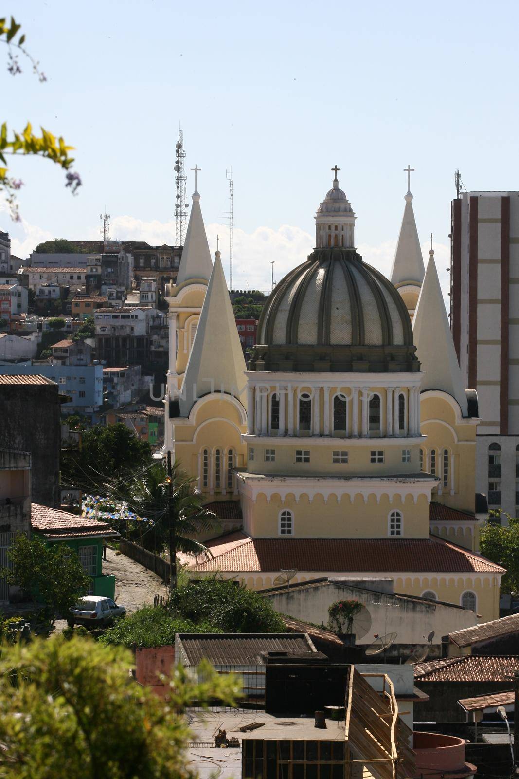 ilheus, bahia / brazil - march 26, 2012: View of San Sebastian Cathedral in the city of Ilheus, in southern Bahia.