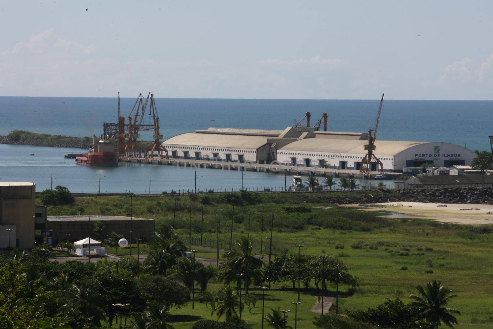 ilheus, bahia / brazil  - March 26, 2012: Ship is seen at the port of Ilheus, Southern Bahia.