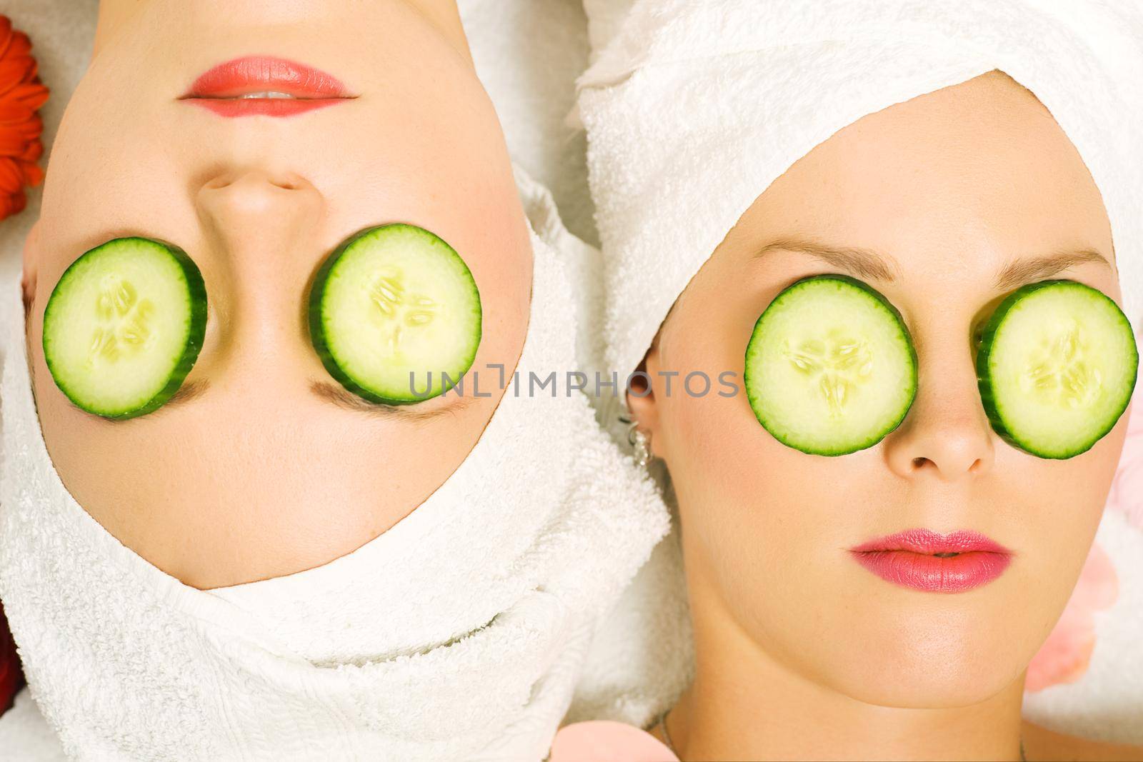 Cucumber beauty girls in spa by Kzenon