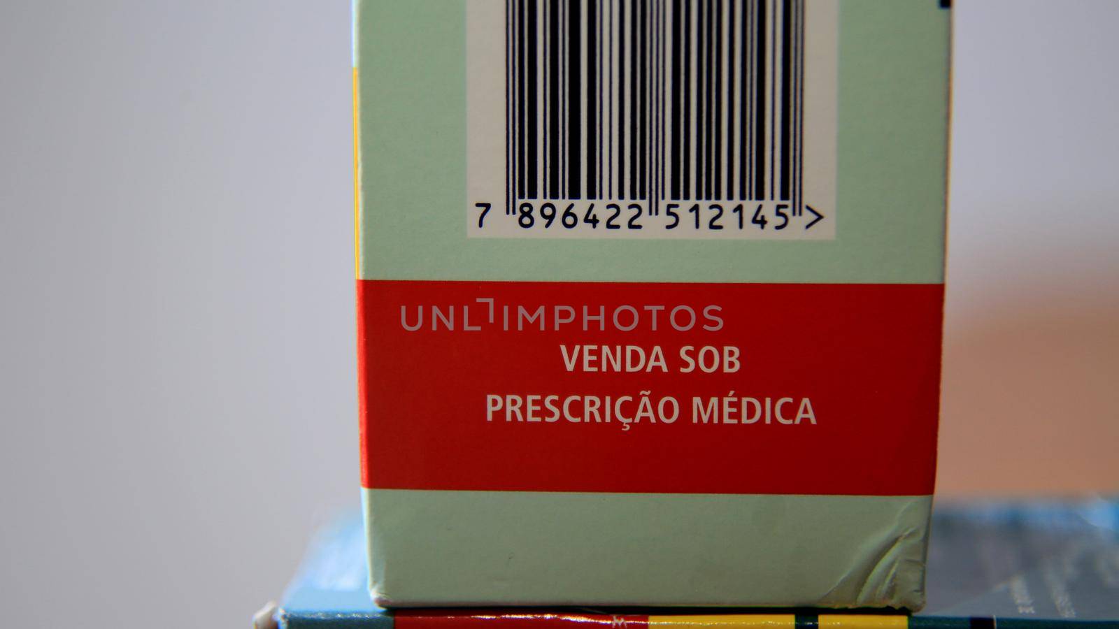 salvador, bahia / brazil - june 10, 2020: barcode is seen in a genrioco medicine box in the city of Salvador.


