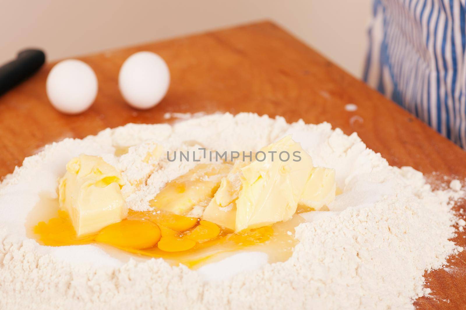 Baking biscuits, the ingredients are ready on the table