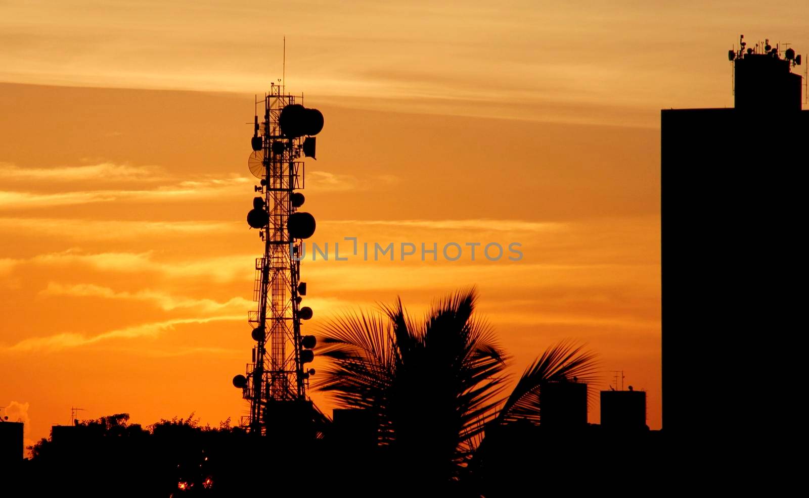 salvador, bahia / brazil - January 28, 2013: Cell phone tower is seen in the city of Salvador.