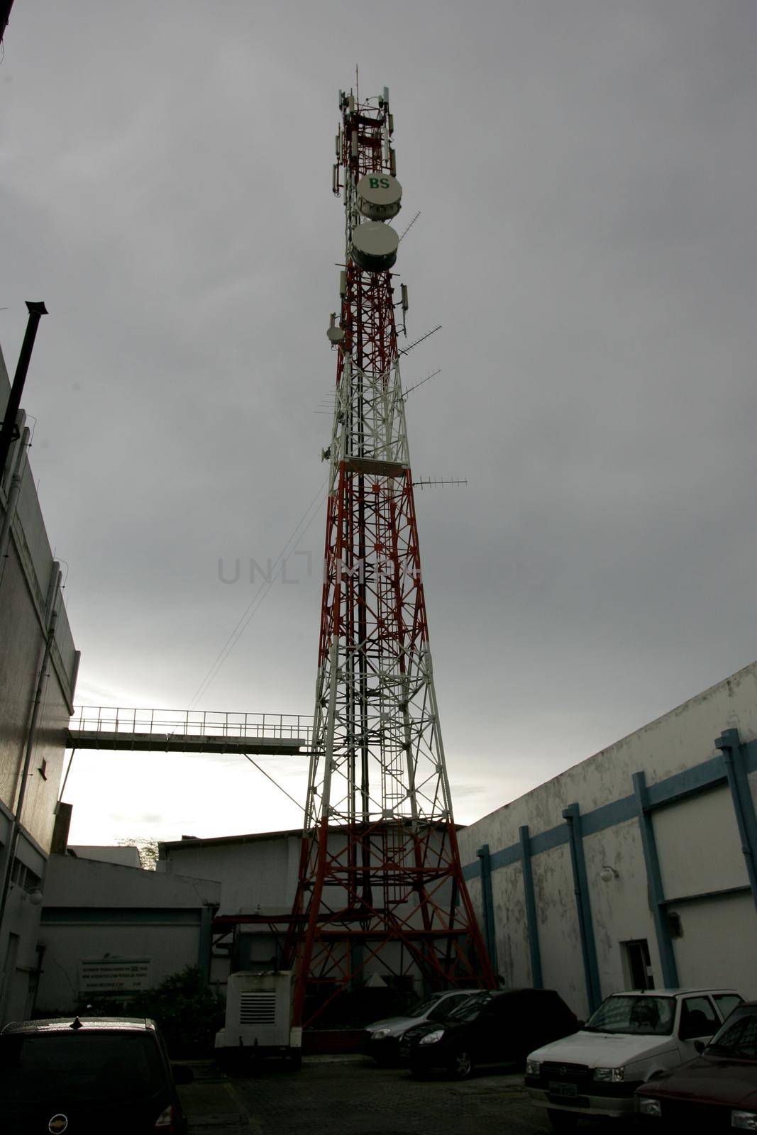 eunapolis, bahia / brazil - march 16, 2011: Cell phone tower is seen in Eunapolis City Center.