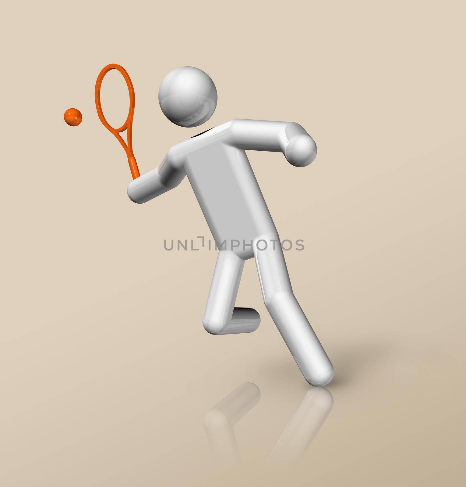 Tennis 3D icon, Olympic sports by daboost