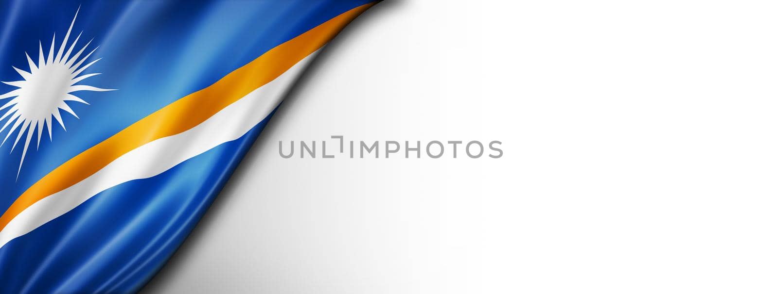 Marshall Islands flag isolated on white banner by daboost