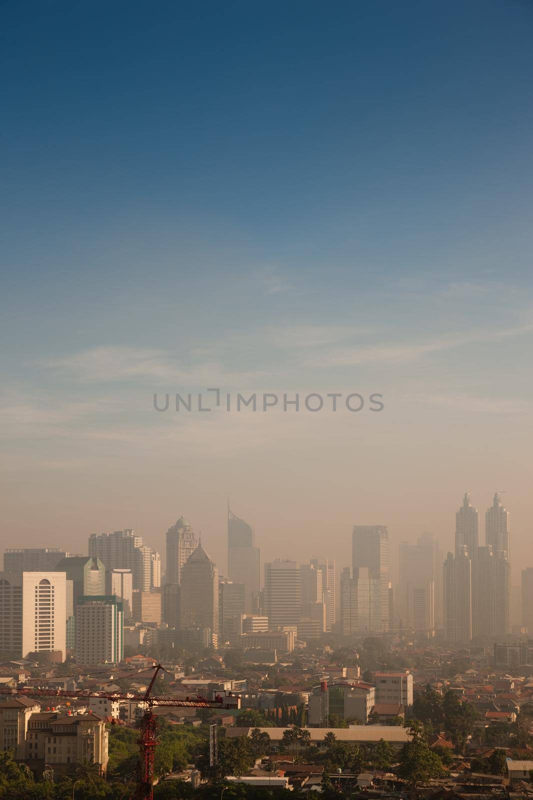 smog dome over a big city by Kzenon