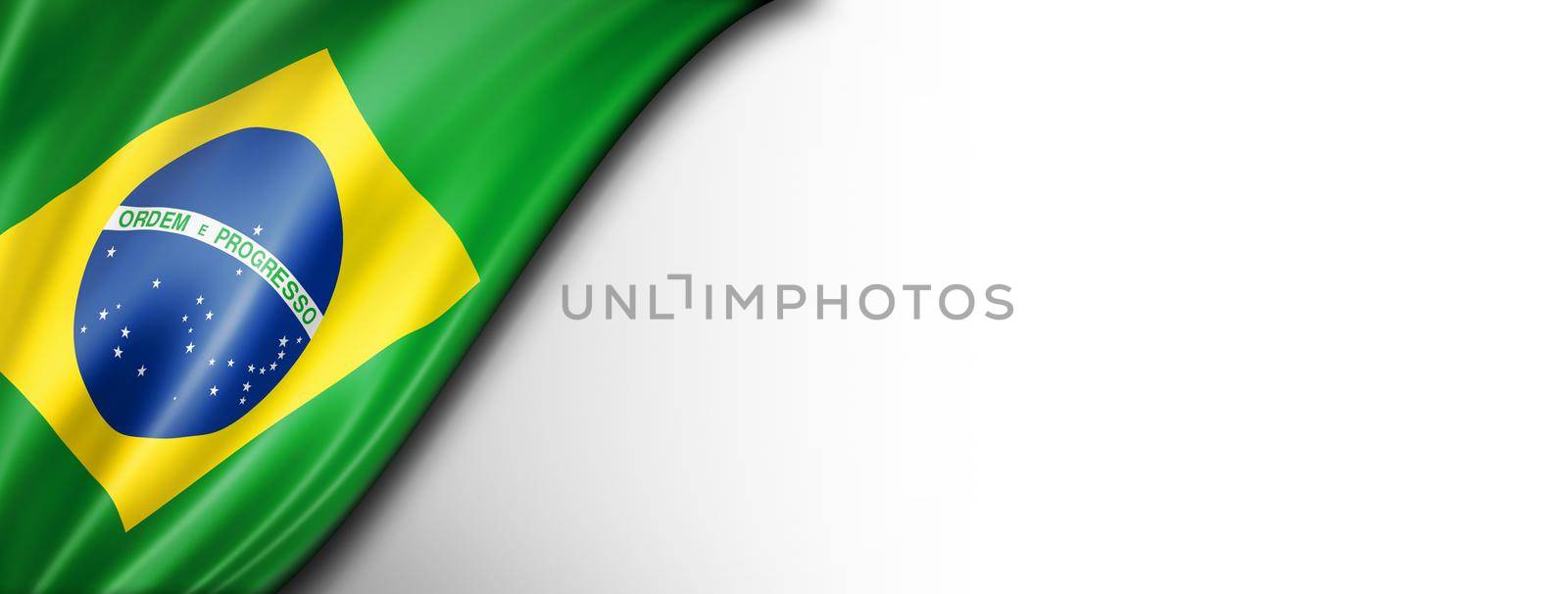 Brazilian flag isolated on white banner by daboost