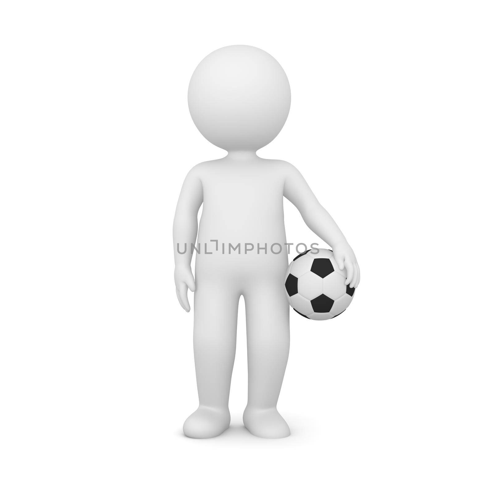 3D Rendering of a man holding a soccer ball by Kzenon