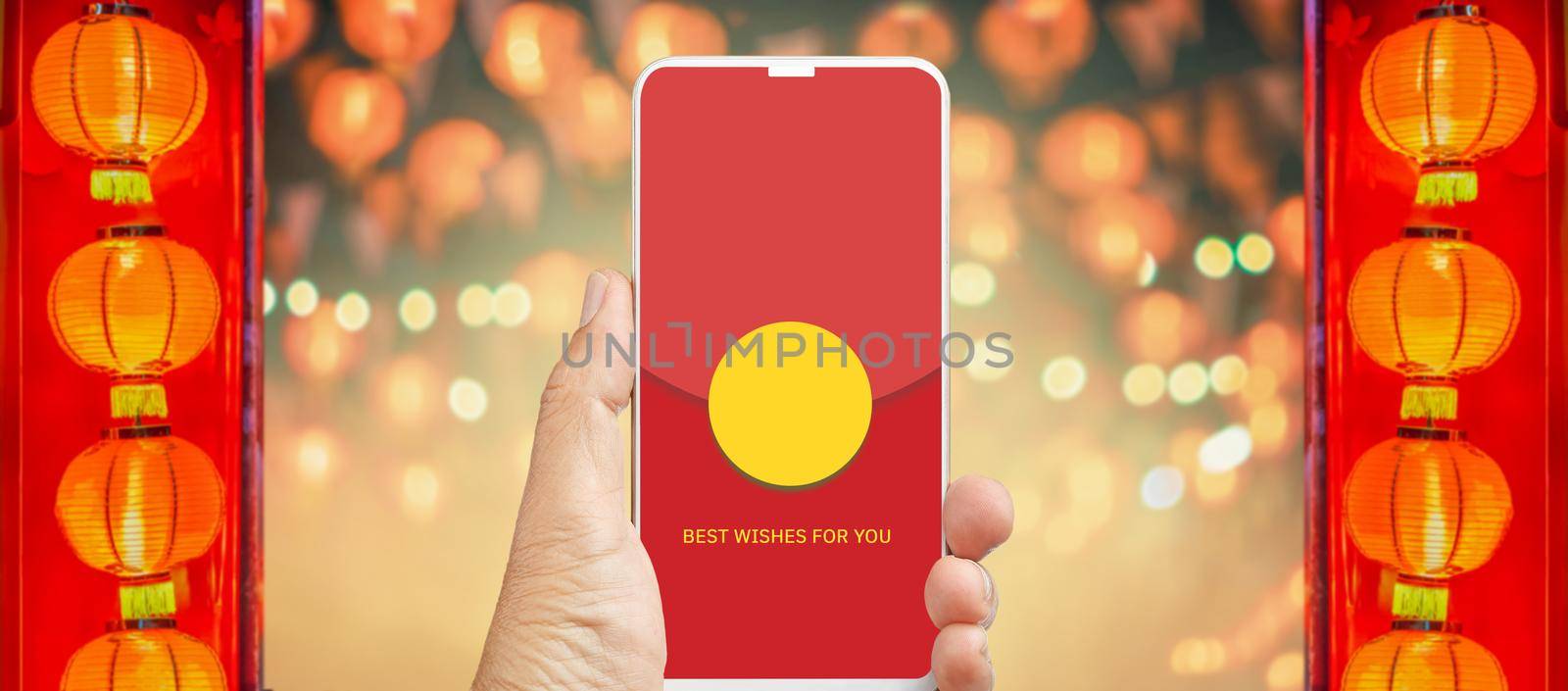 Chinese new year , mobile red pocket wallet hongbao.