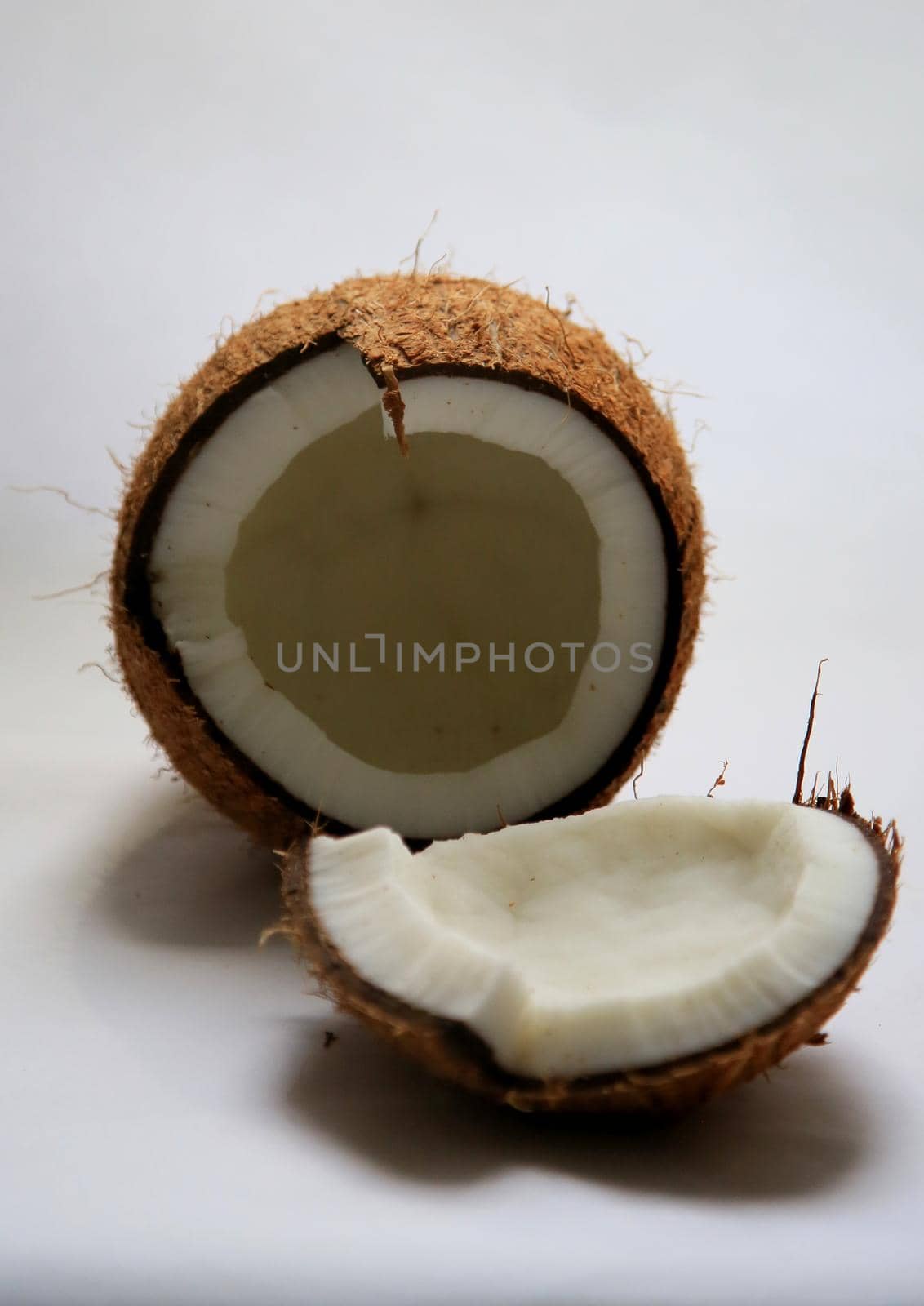 salvador, bahia / brazil - may 19, 2020: broken dry coconut.