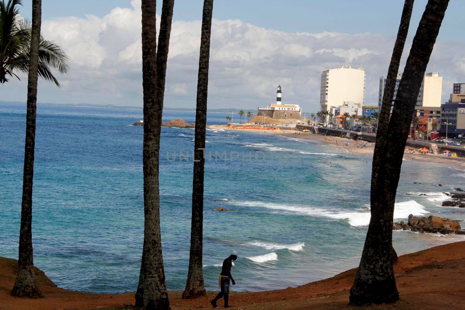 salvador, bahia / brazil - march 18, 2013: view of the Fort of Antonio da Barra, better known as Farol da Barra, in the city of Salvador.