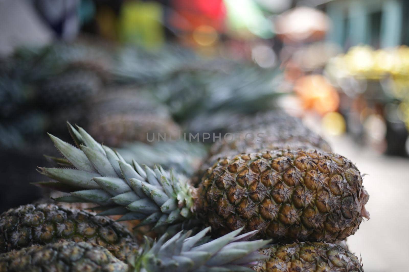 salvador, bahia / brazil - march 16, 2017: Pineapple is seen for sale at the Sao Joaquim Fair in the city of Salvador.