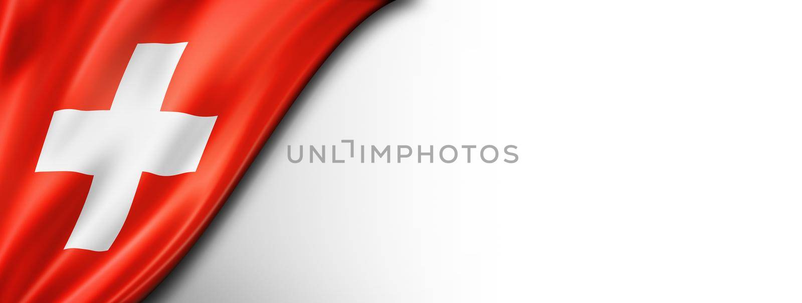 Swiss flag isolated on white banner by daboost