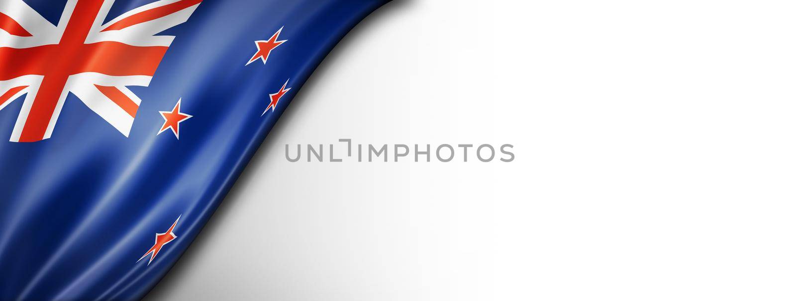New Zealand flag isolated on white banner by daboost